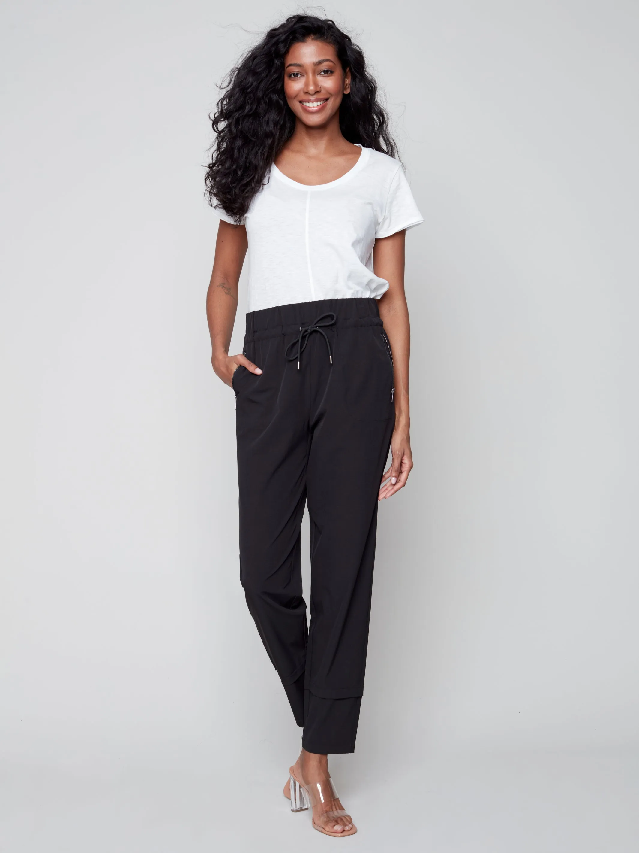 Charlie B Spring/Summer 2023-C5310S -141B-Pants -Black