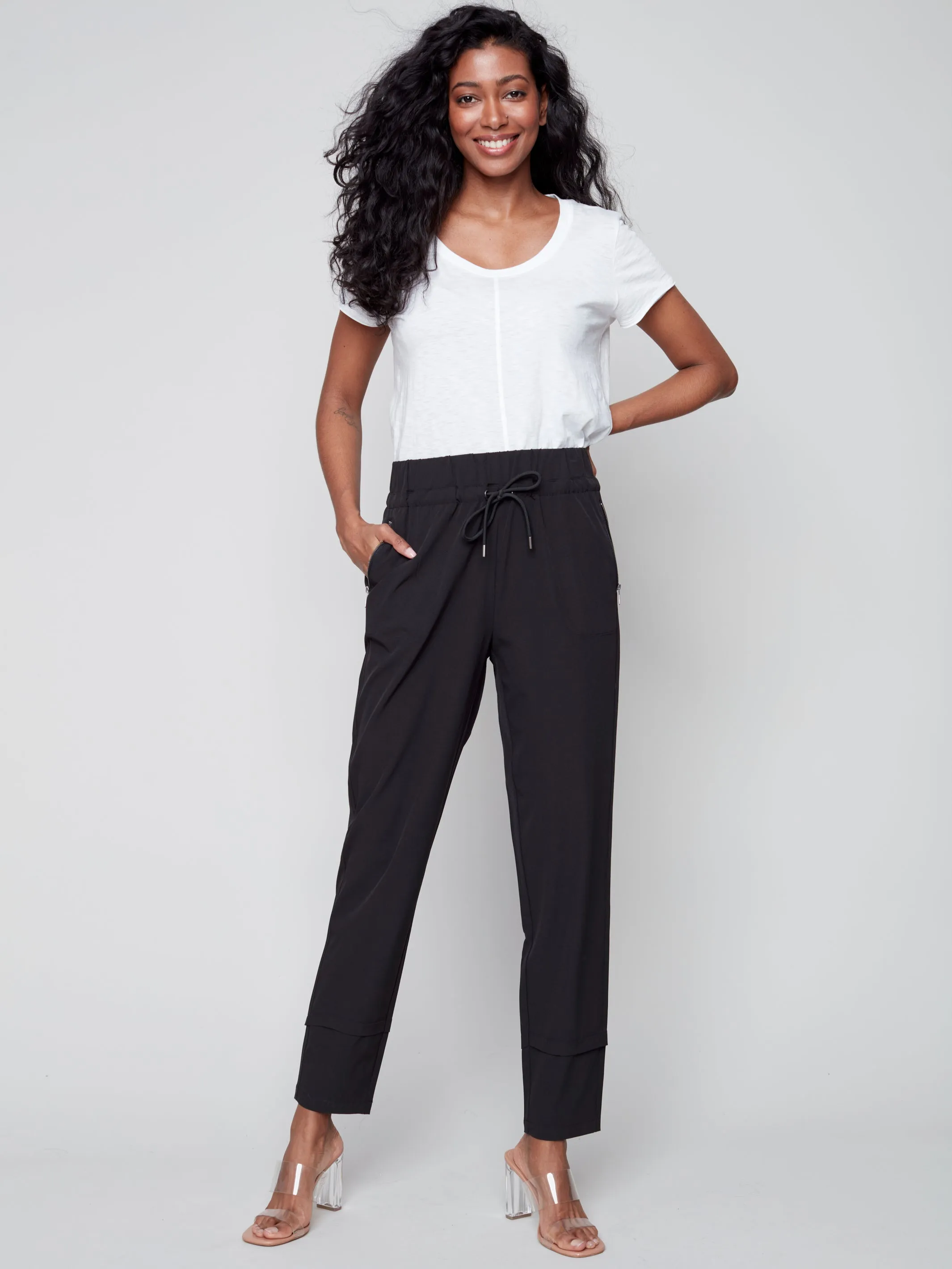 Charlie B Spring/Summer 2023-C5310S -141B-Pants -Black