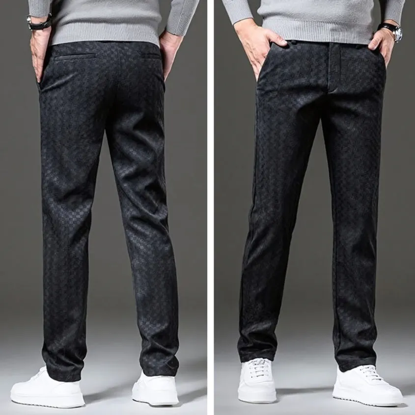 CHECKERED CORDUROY SLACKS