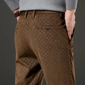 CHECKERED CORDUROY SLACKS