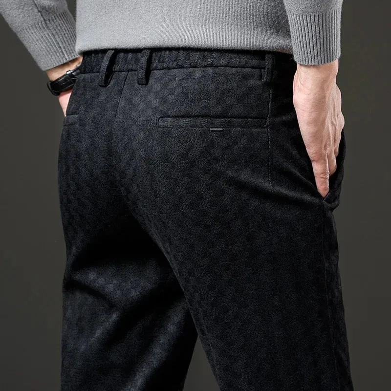 CHECKERED CORDUROY SLACKS