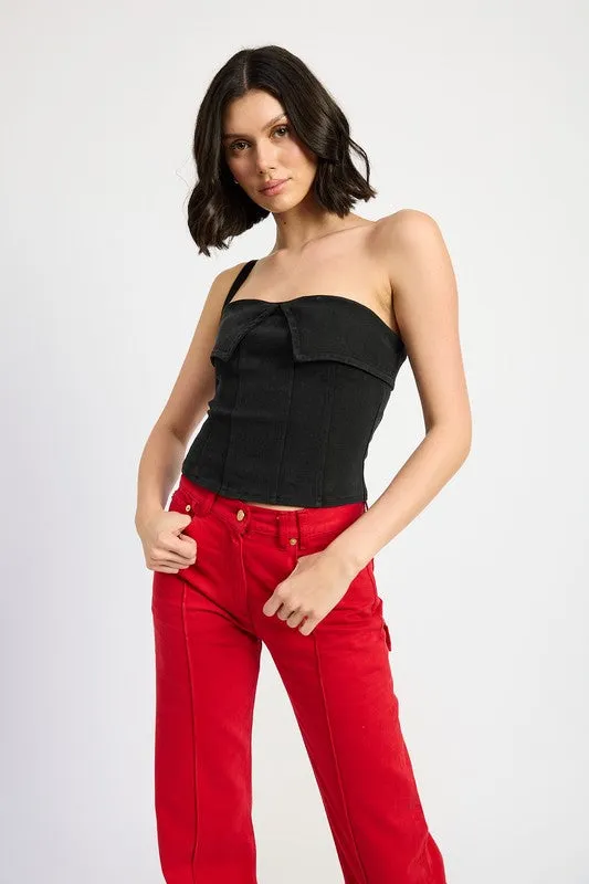 Claire Fold Over Corset Top