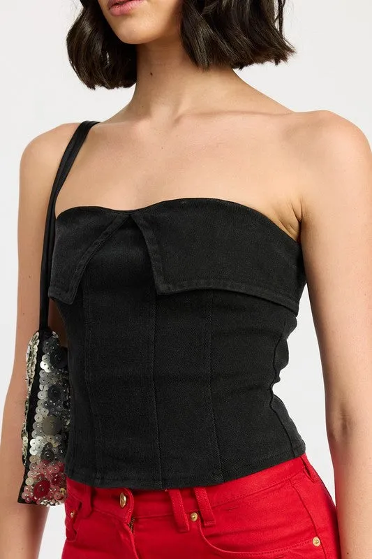 Claire Fold Over Corset Top