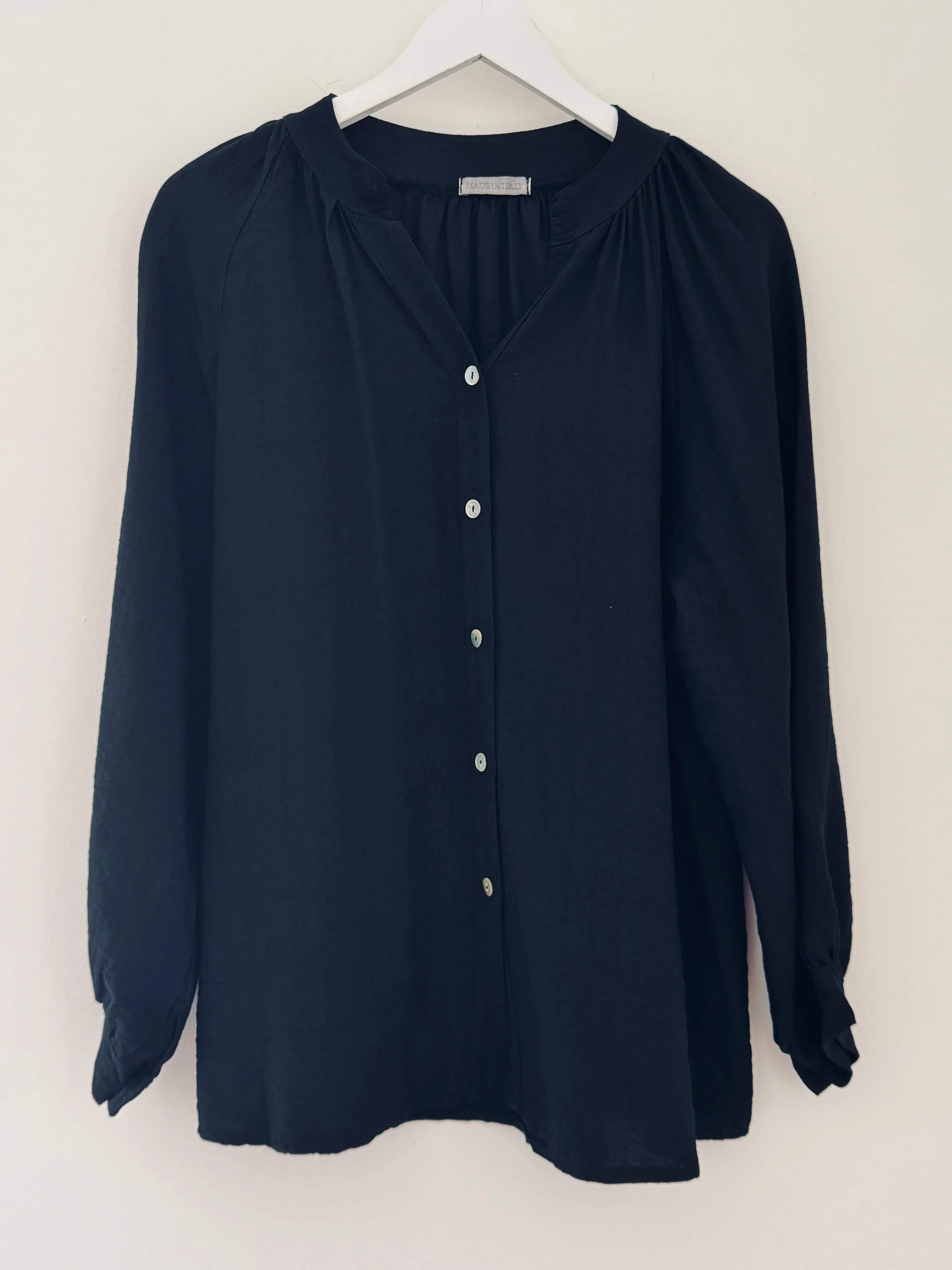 Classic Crepe Blouse in Black