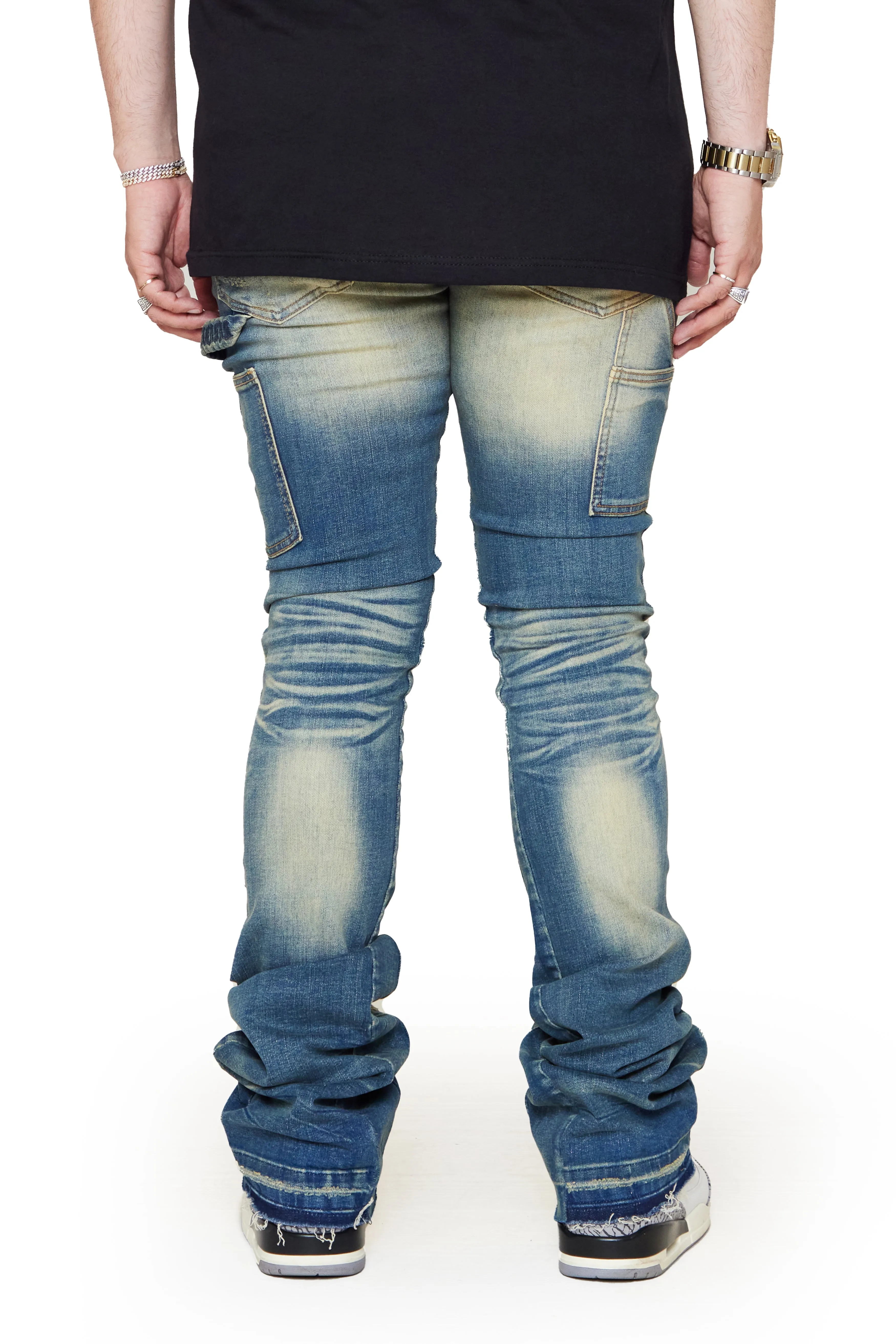 “COMBAT" DIRTY VINTAGE SUPER STACKED FLARE JEAN