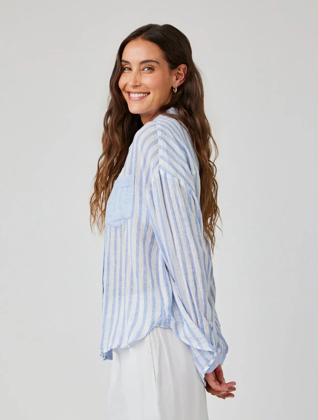 Contrast Pocket Boyfriend Shirt