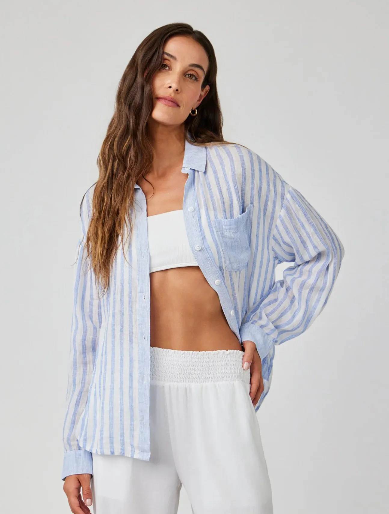 Contrast Pocket Boyfriend Shirt