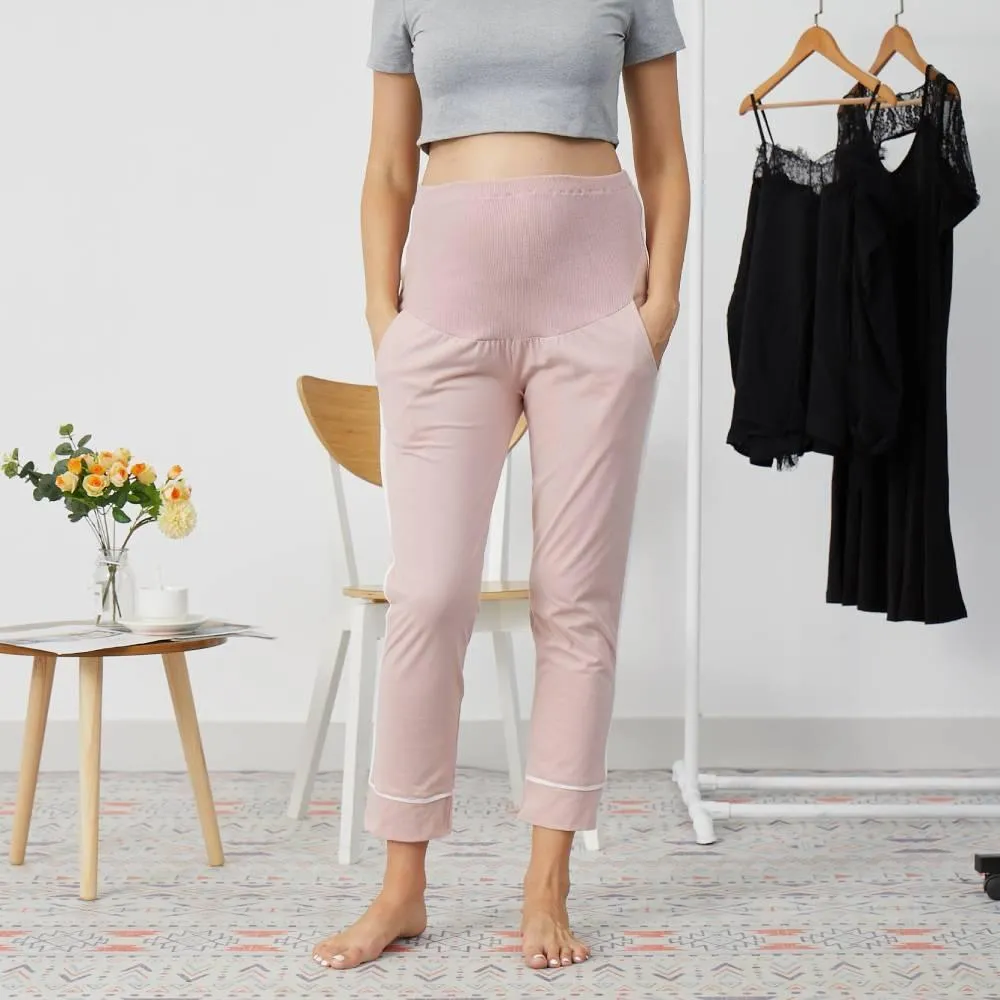COTTNBABY Maternity Casual Stripes Plain Casual Pants