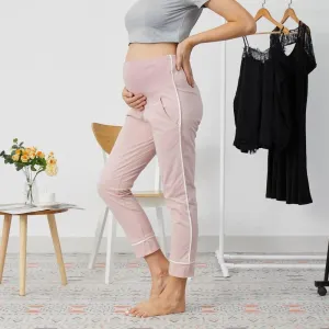 COTTNBABY Maternity Casual Stripes Plain Casual Pants