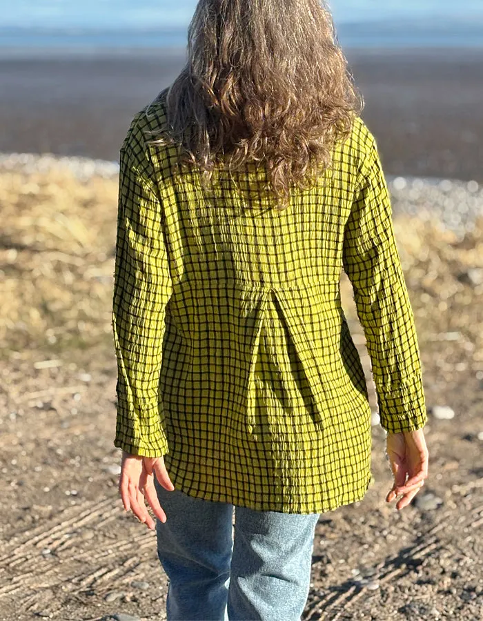 Cut Loose Check Mate Shirt in Verde