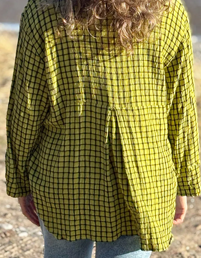 Cut Loose Check Mate Shirt in Verde