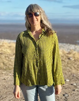Cut Loose Check Mate Shirt in Verde