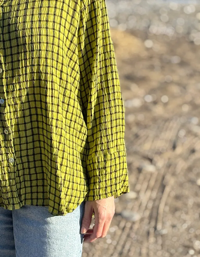 Cut Loose Check Mate Shirt in Verde