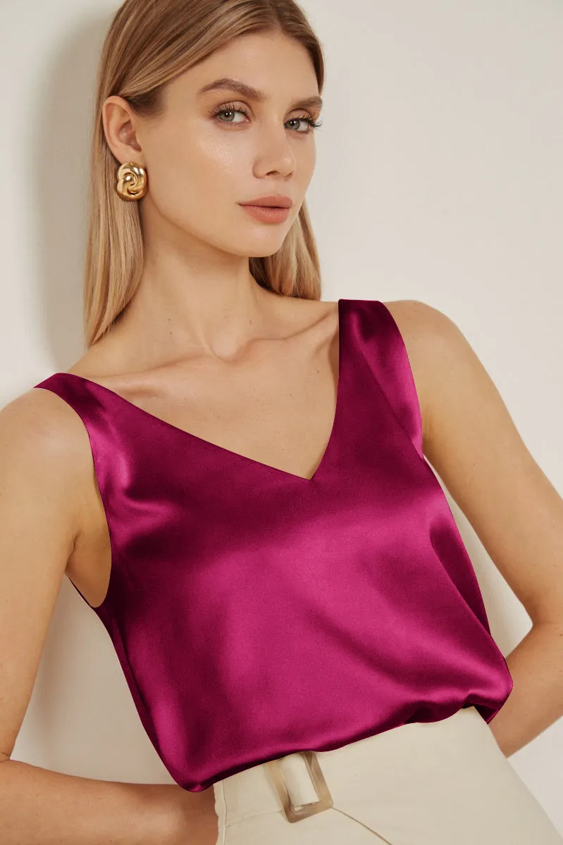 Ekouaer Casual Silk Satin Sleeveless Tank Tops (US Only)