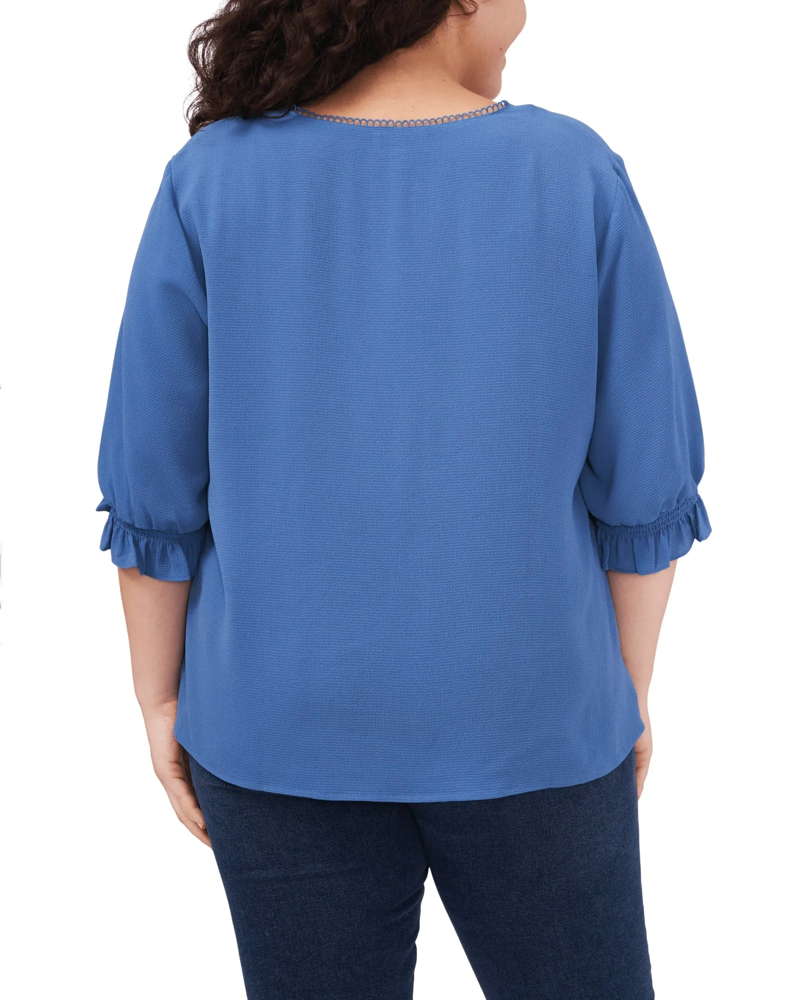 Eleanor Ruffle Sleeve Blouse | BRISK BLUE