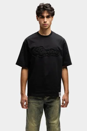 EMBOSSED OVERSIZED T-SHIRT BLACK