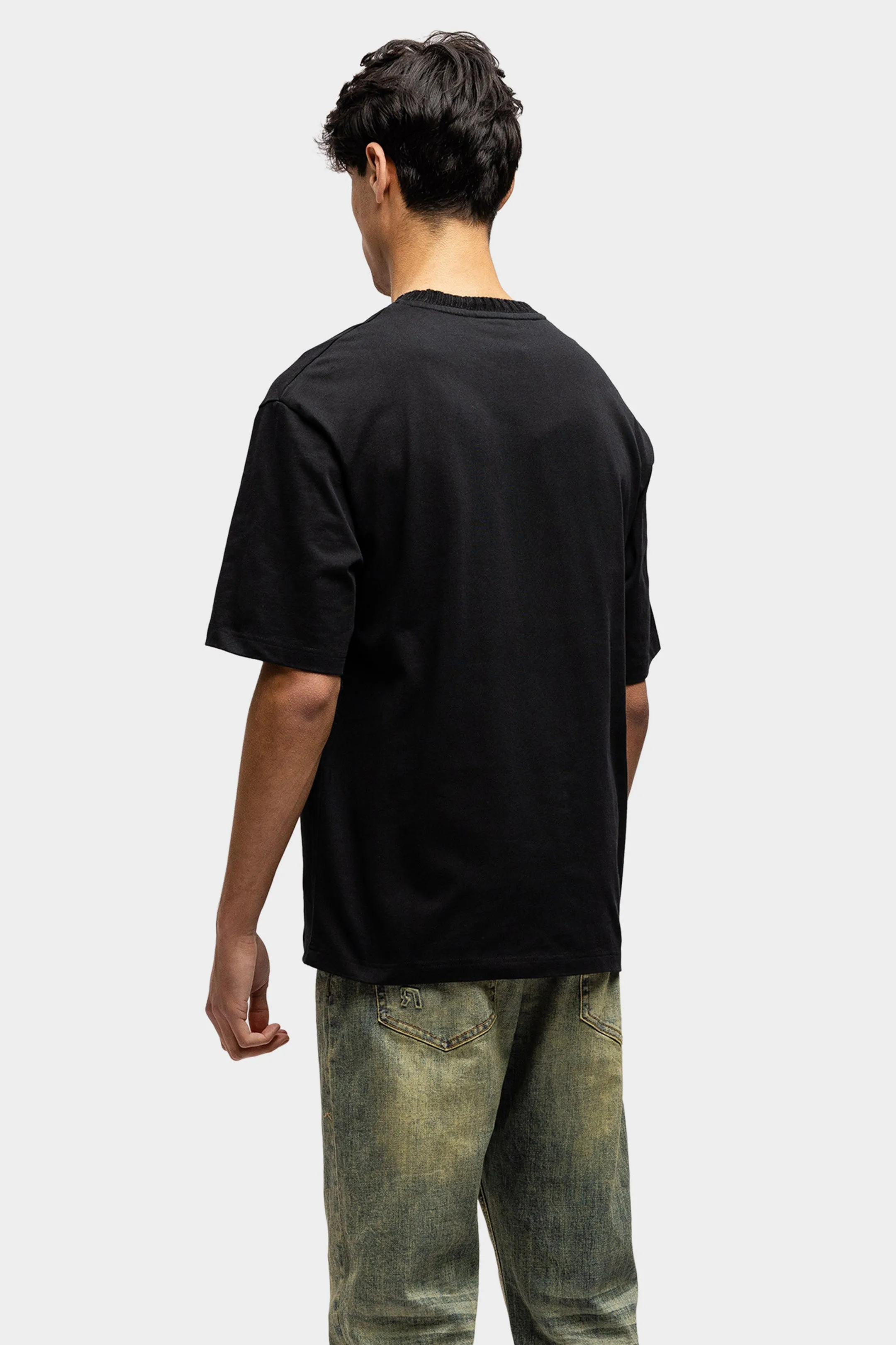 EMBOSSED OVERSIZED T-SHIRT BLACK