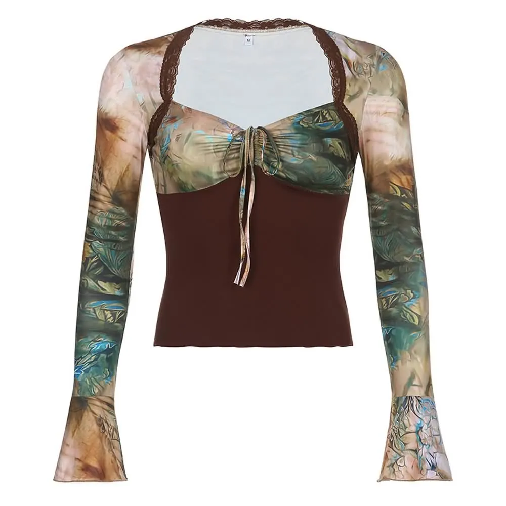 Fairy Grunge Long Sleeve Crop Top