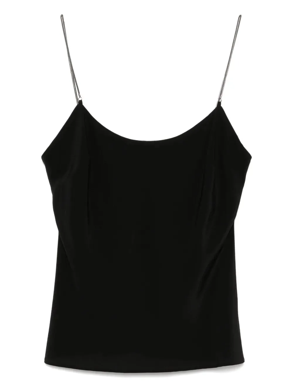 Fine Chain Silk Cami in Black