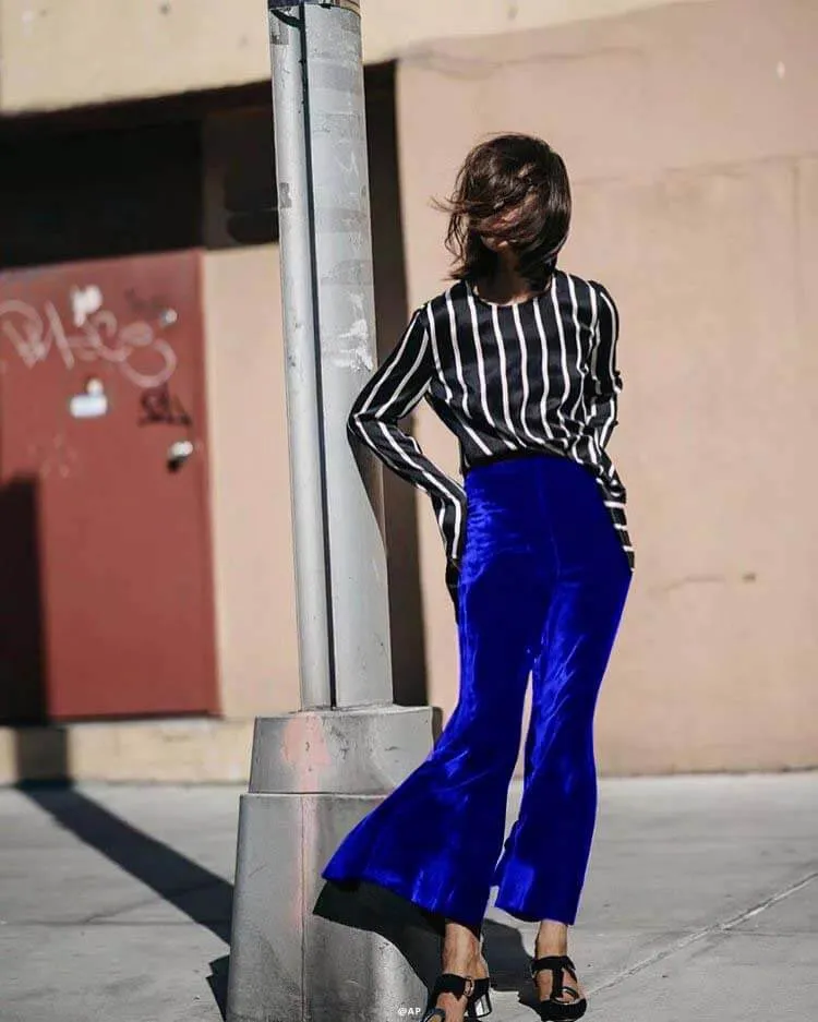 Flare Wide Leg High Waist Velvet Pants