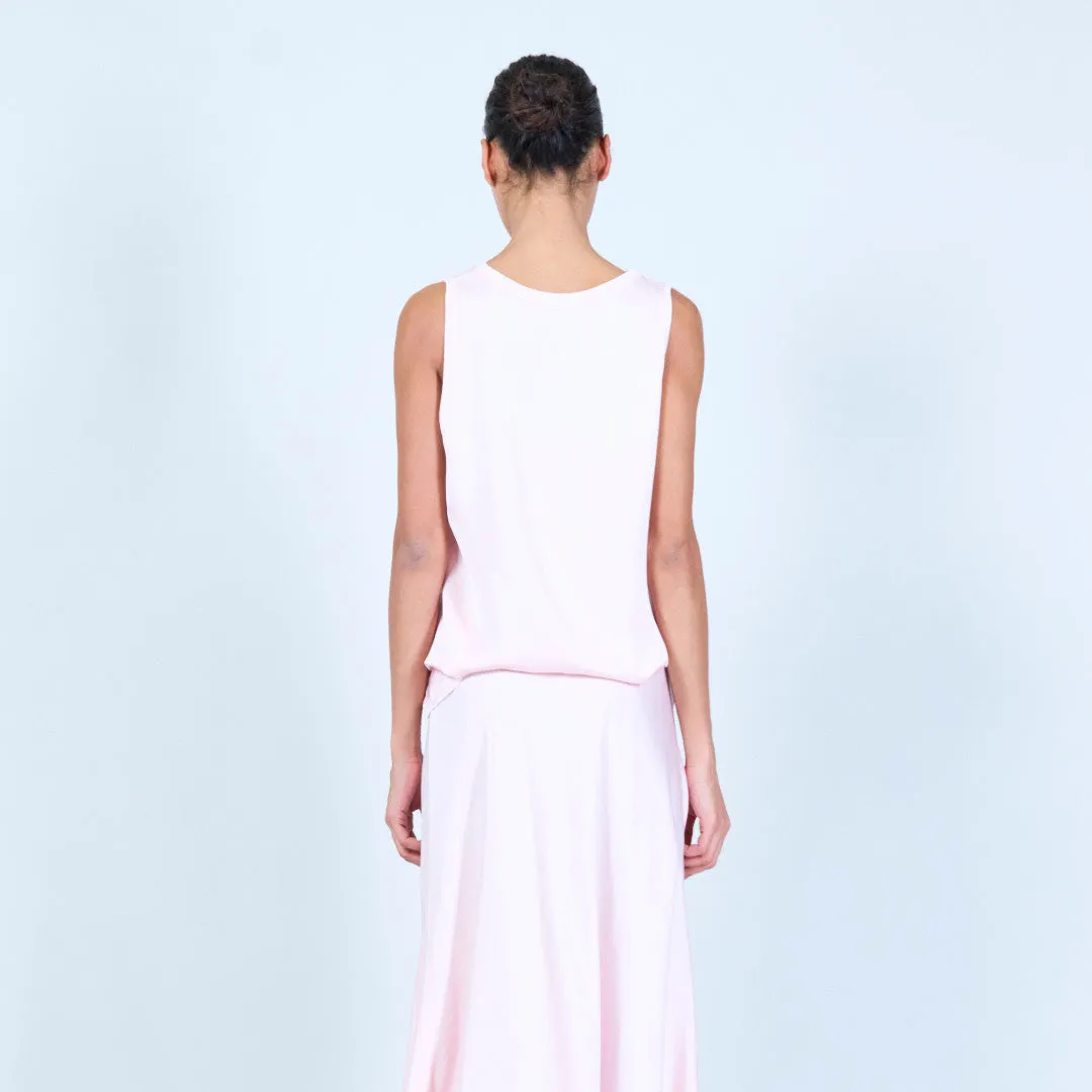 Flowing satin sleeveless top wholesale