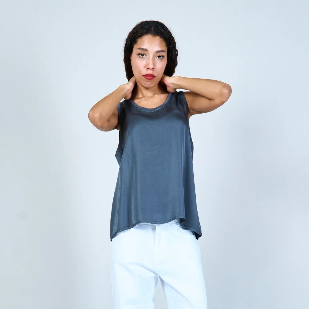 Flowing satin sleeveless top wholesale