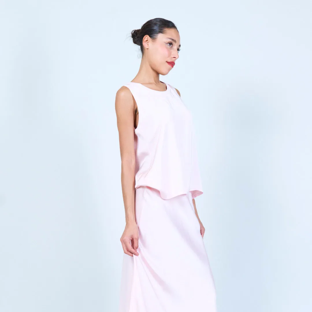 Flowing satin sleeveless top wholesale