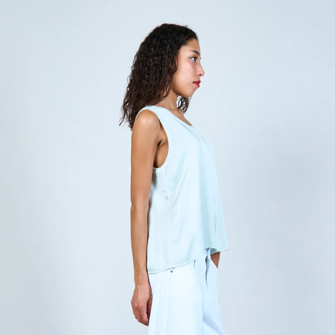Flowing satin sleeveless top wholesale