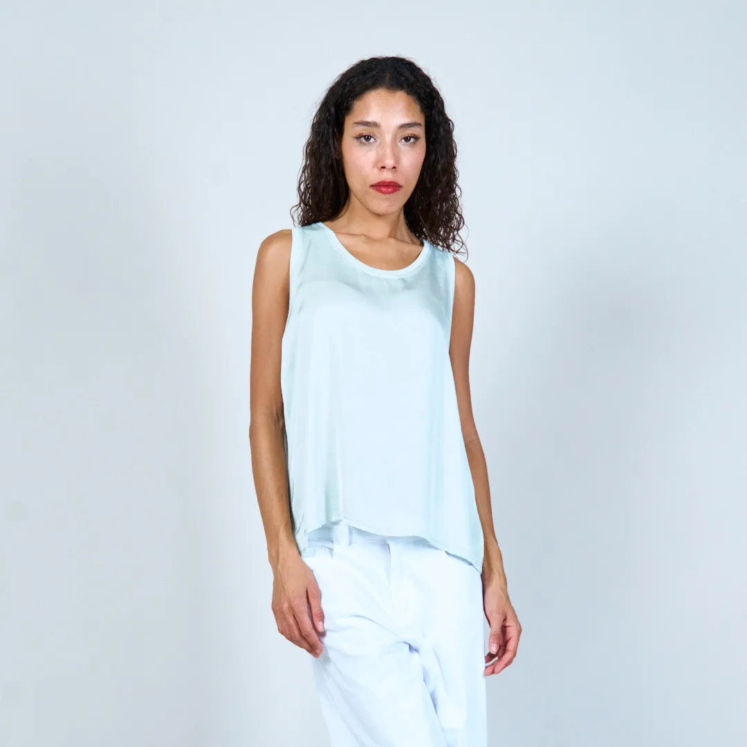 Flowing satin sleeveless top wholesale