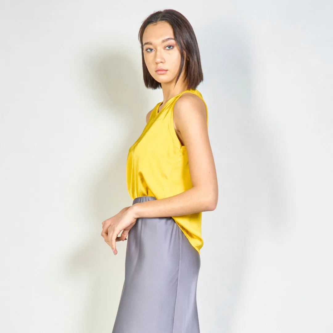 Flowing satin sleeveless top wholesale