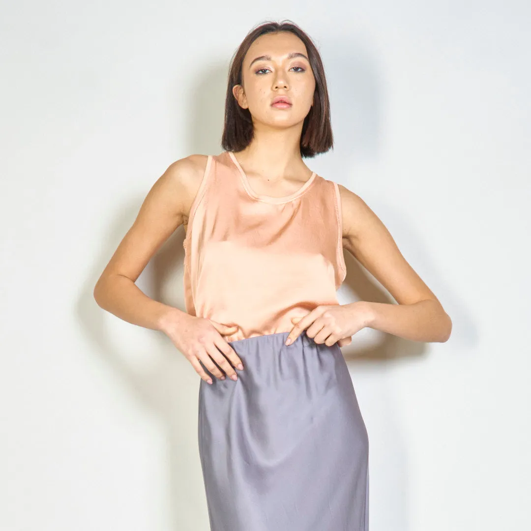 Flowing satin sleeveless top wholesale