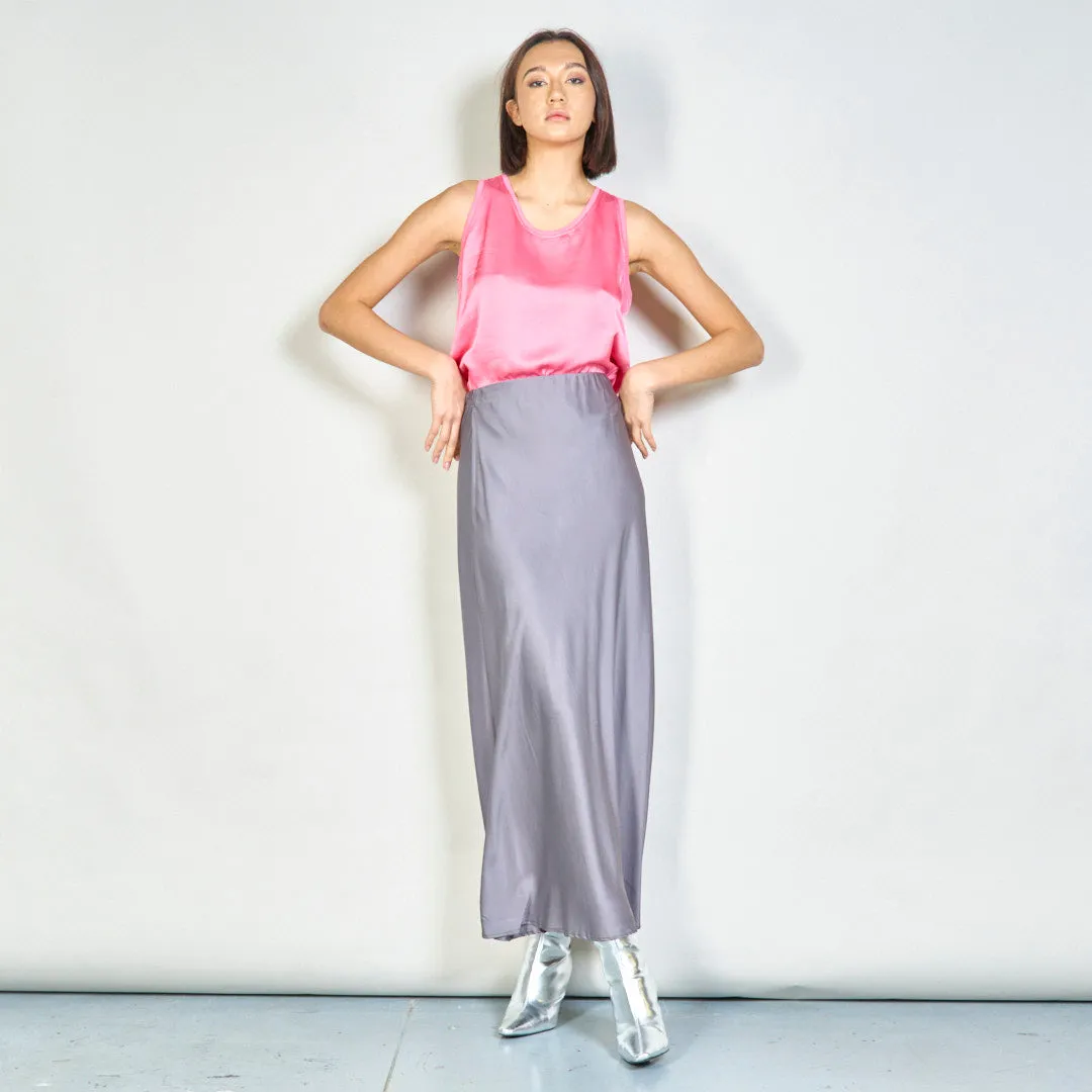 Flowing satin sleeveless top wholesale