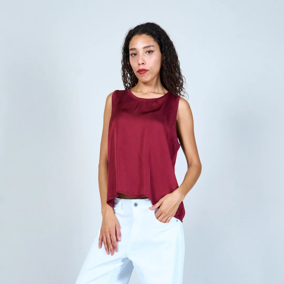 Flowing satin sleeveless top wholesale