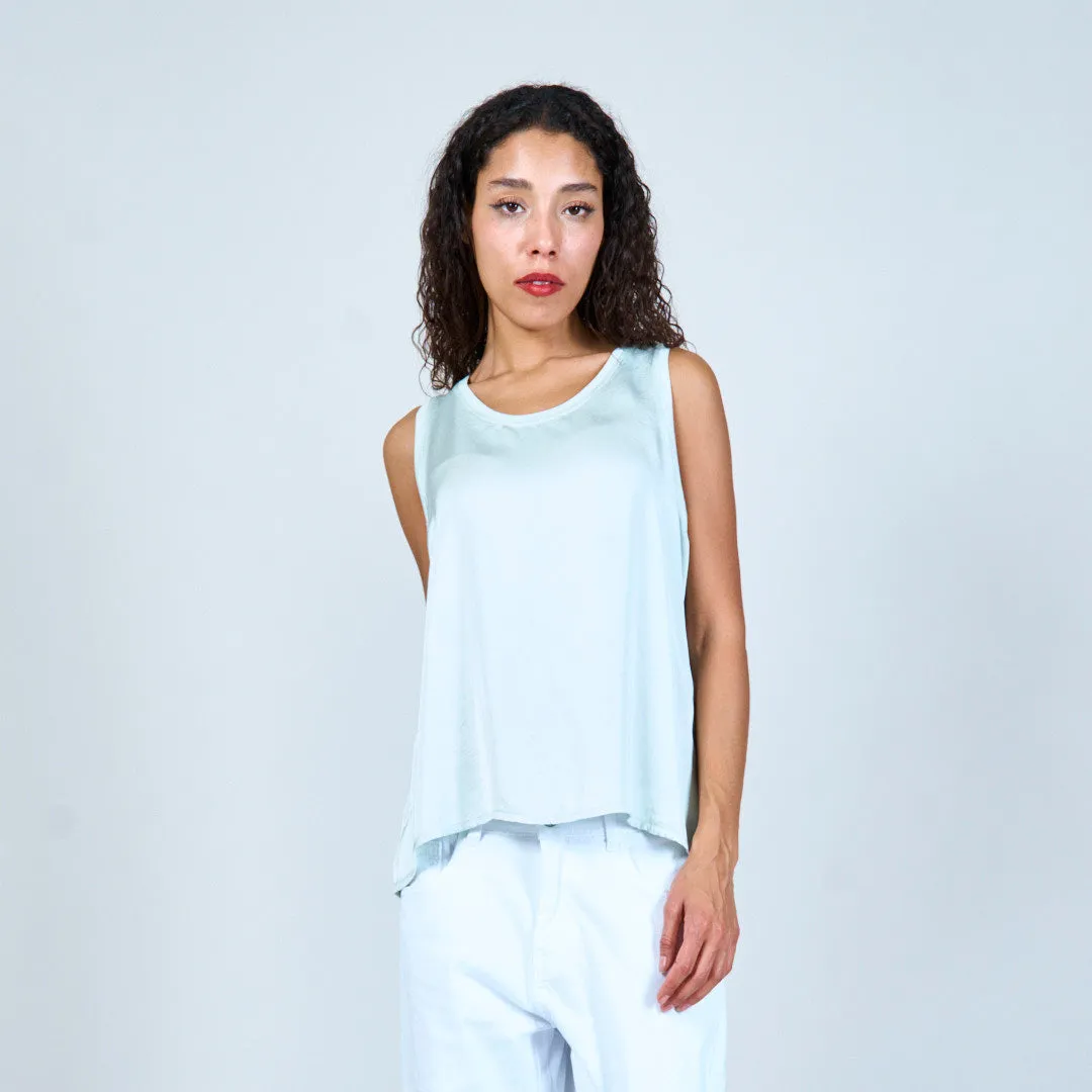 Flowing satin sleeveless top wholesale