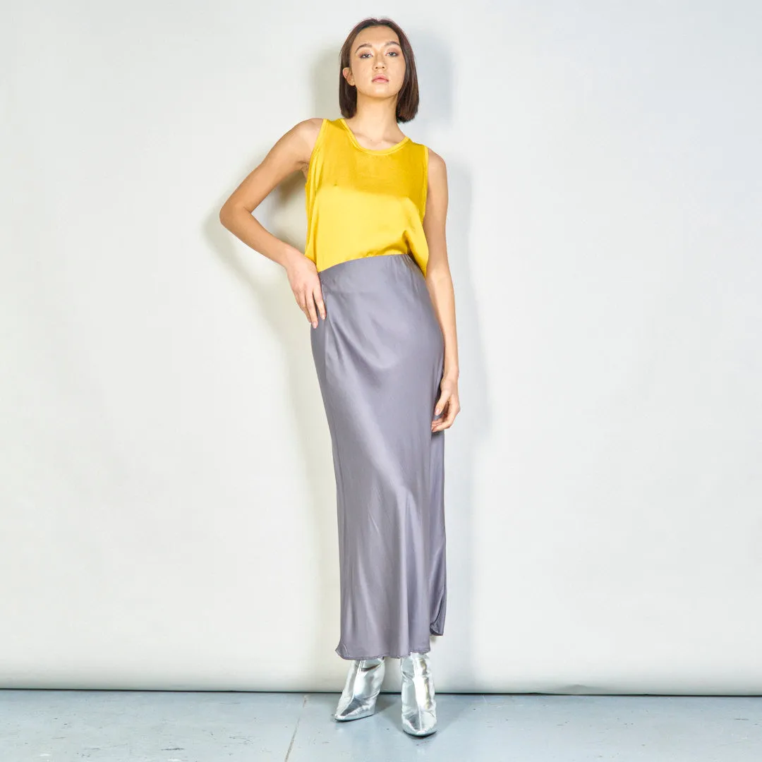 Flowing satin sleeveless top wholesale