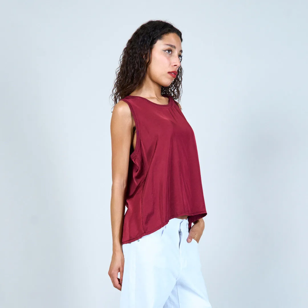 Flowing satin sleeveless top wholesale
