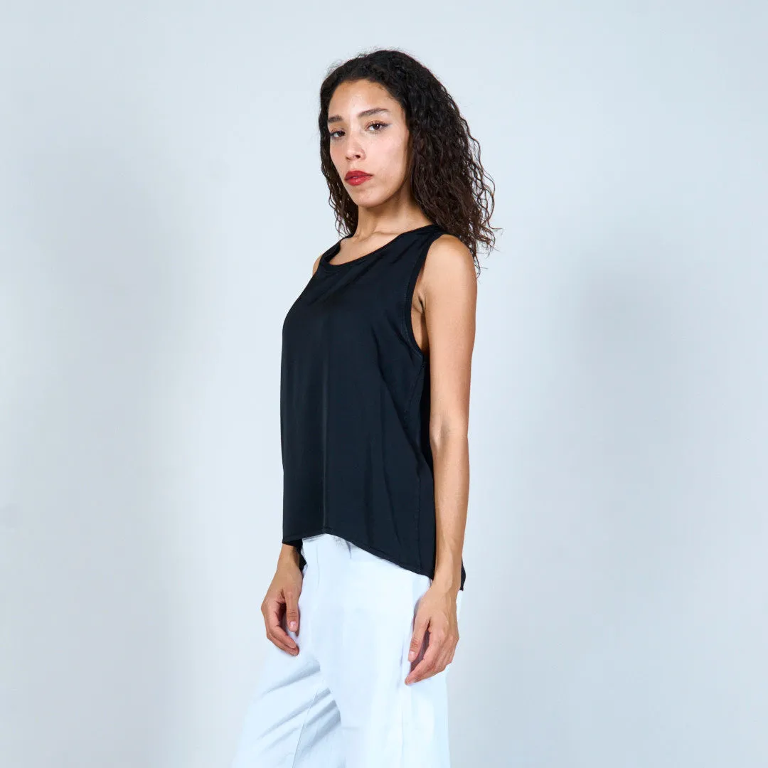 Flowing satin sleeveless top wholesale