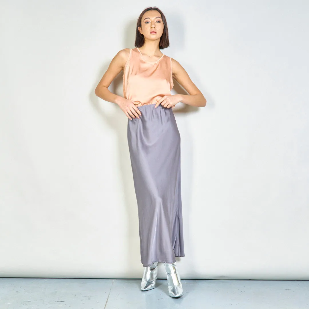 Flowing satin sleeveless top wholesale