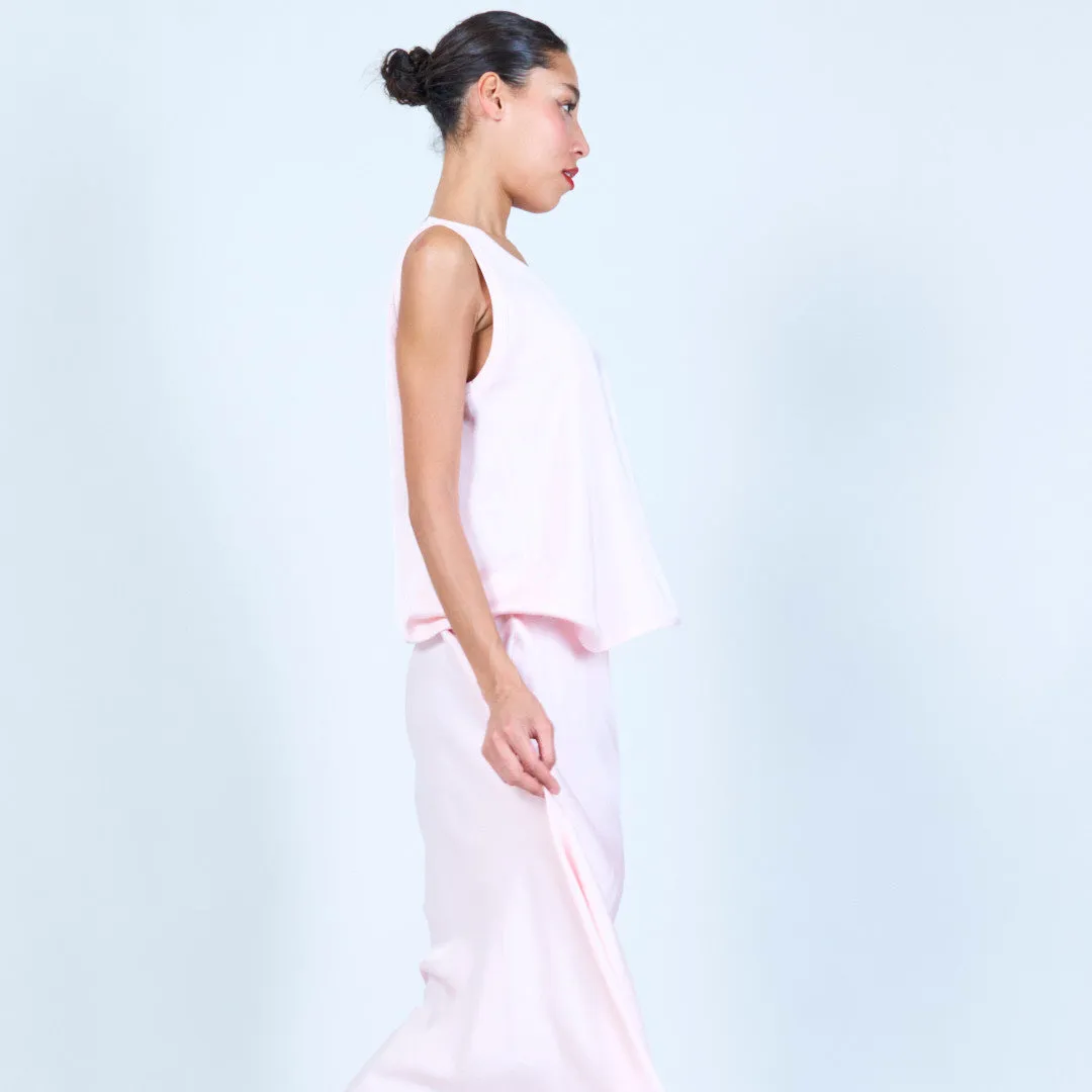 Flowing satin sleeveless top wholesale