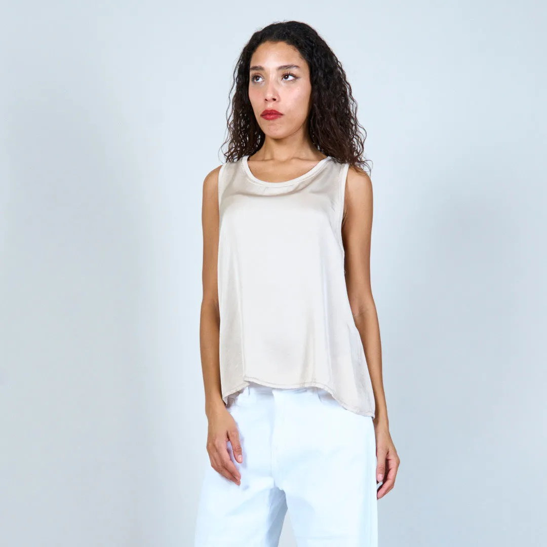 Flowing satin sleeveless top wholesale