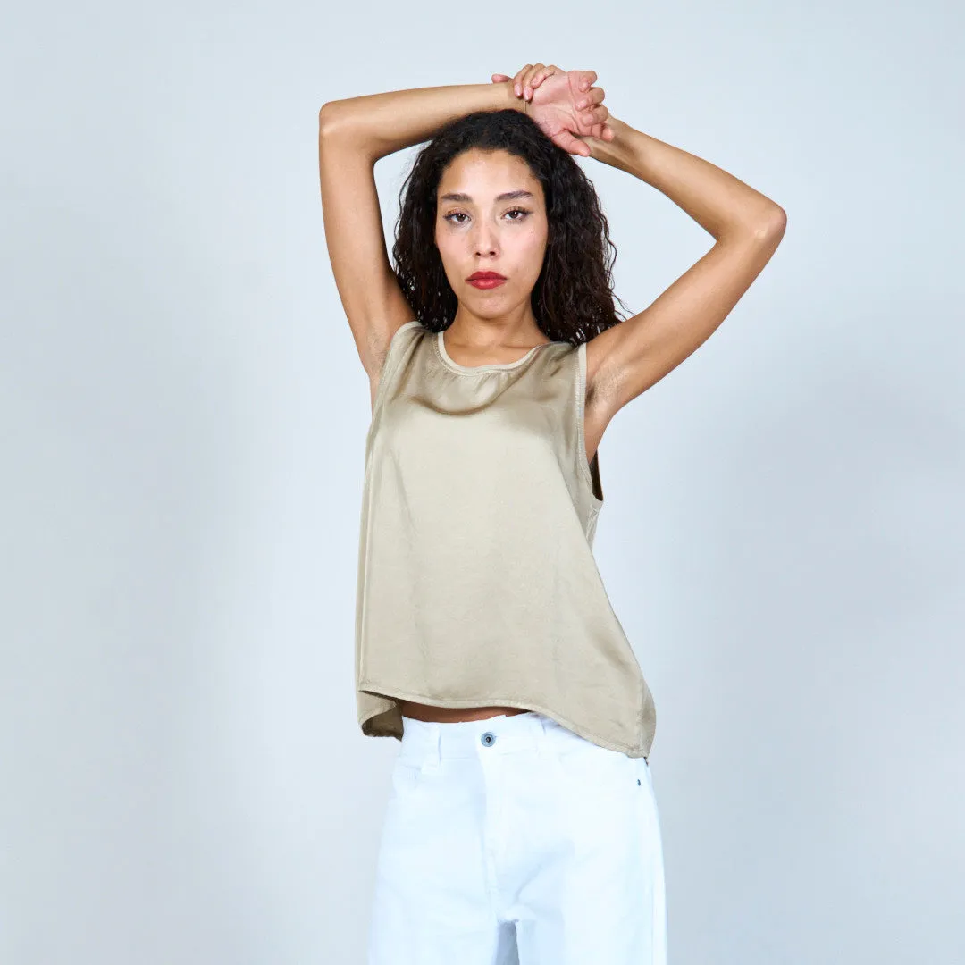 Flowing satin sleeveless top wholesale