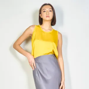 Flowing satin sleeveless top wholesale