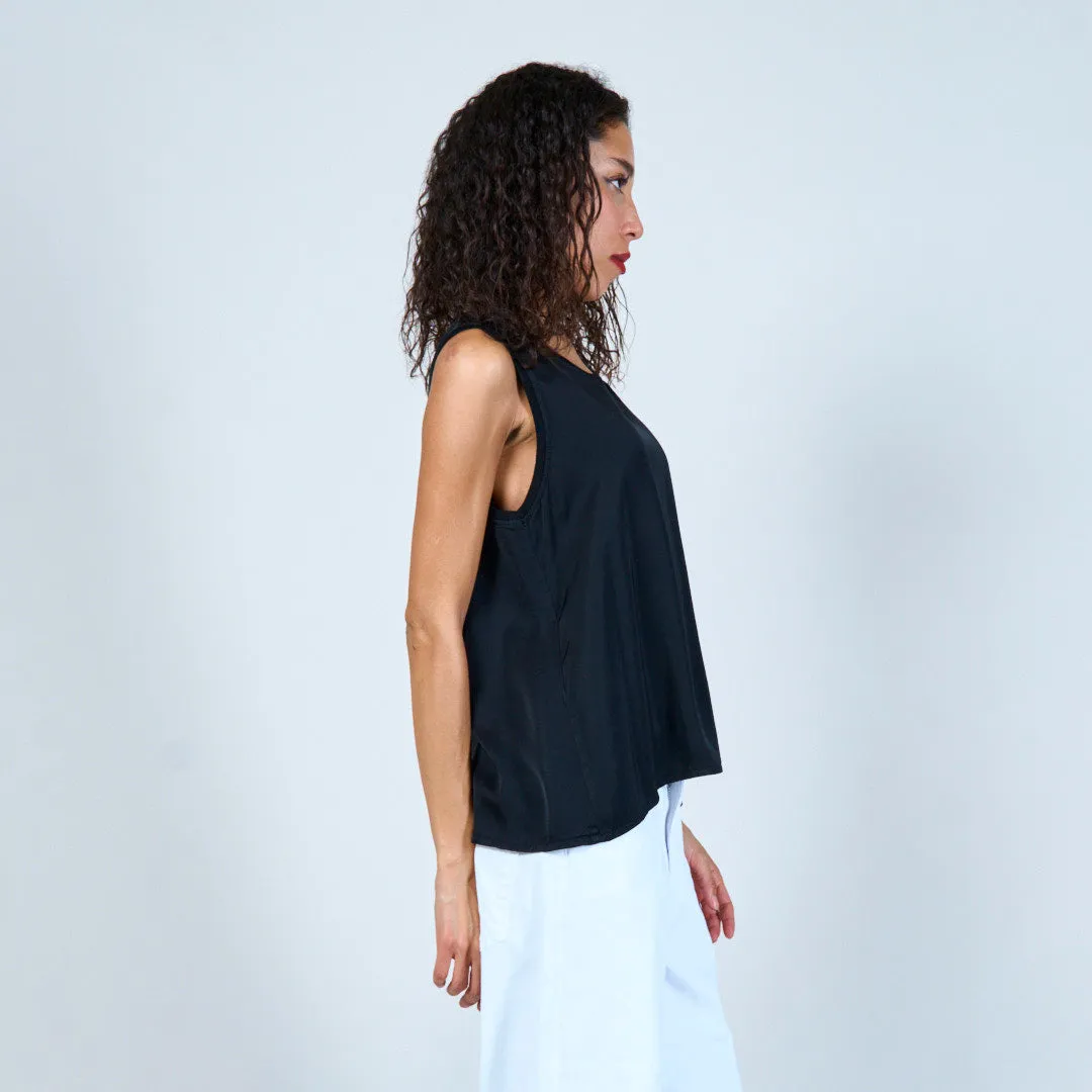Flowing satin sleeveless top wholesale