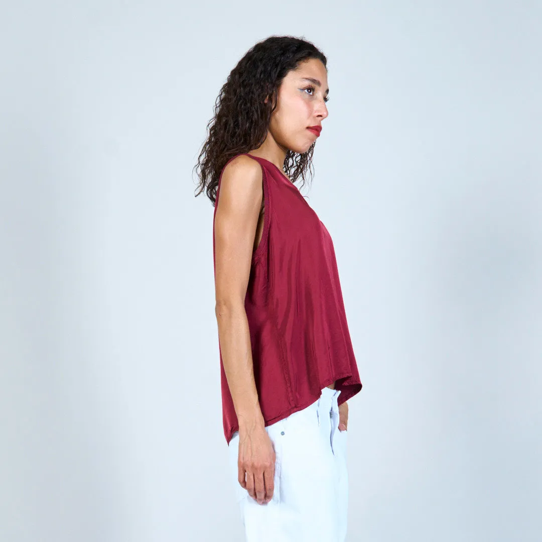 Flowing satin sleeveless top wholesale