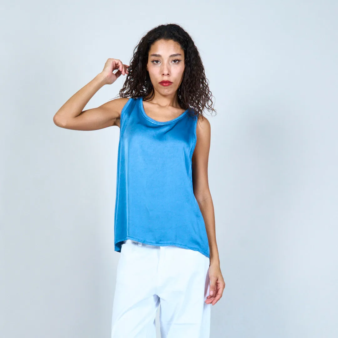 Flowing satin sleeveless top wholesale