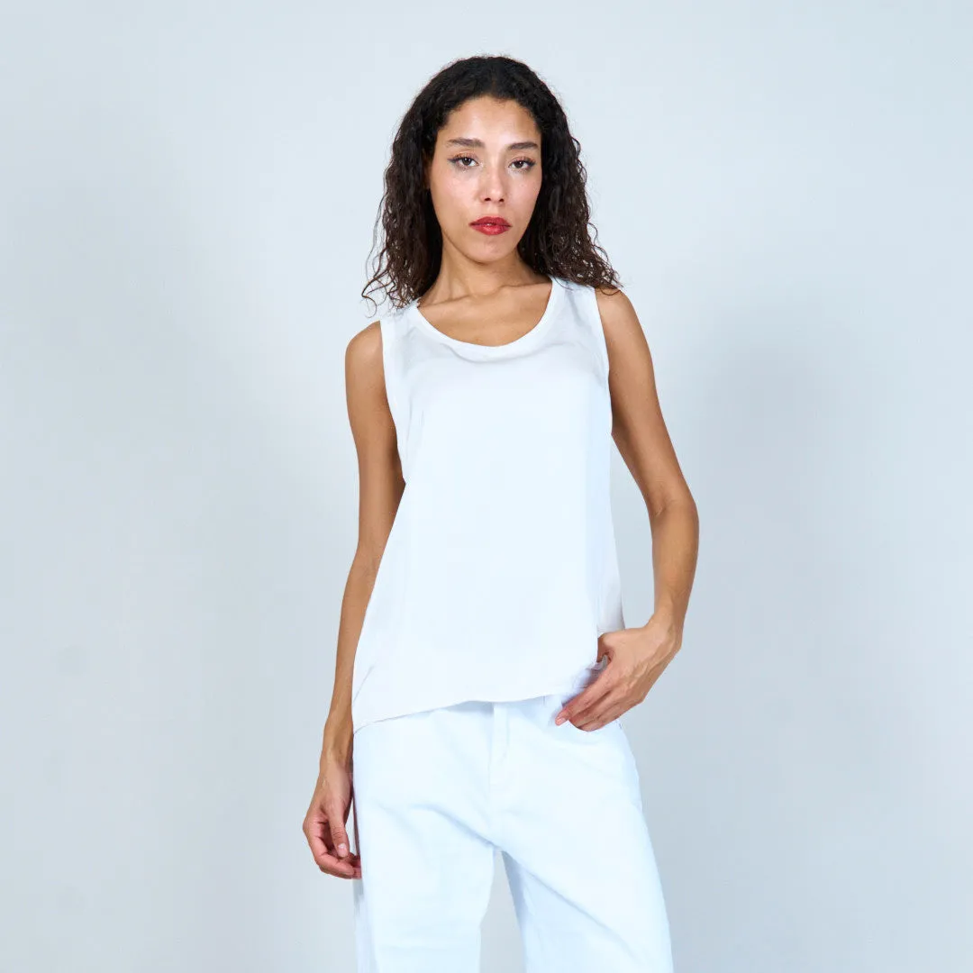 Flowing satin sleeveless top wholesale