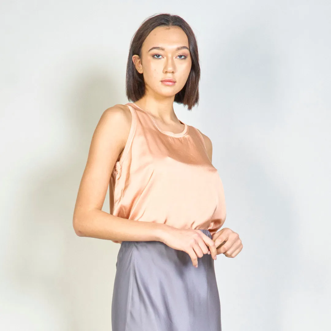 Flowing satin sleeveless top wholesale
