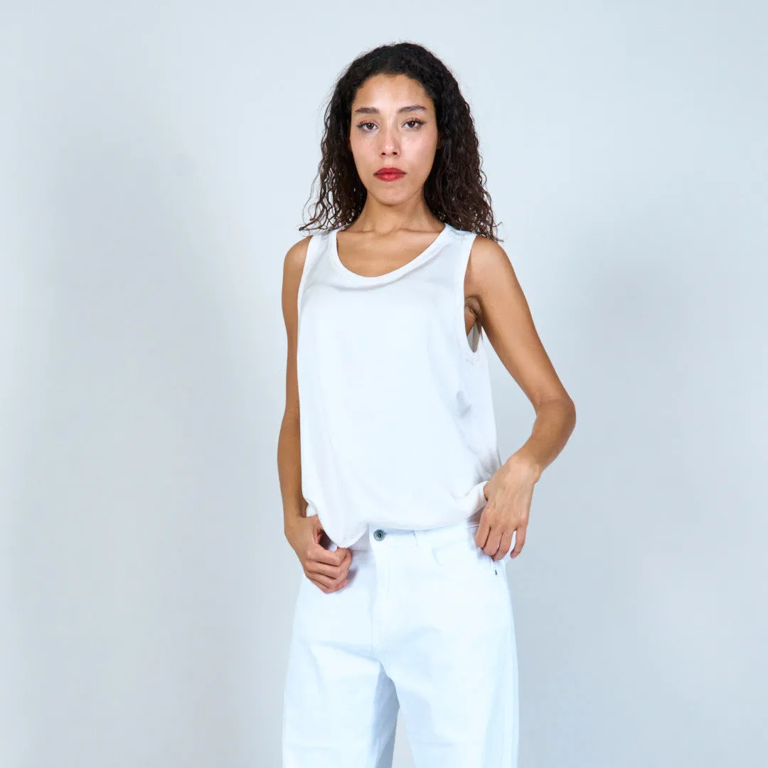 Flowing satin sleeveless top wholesale