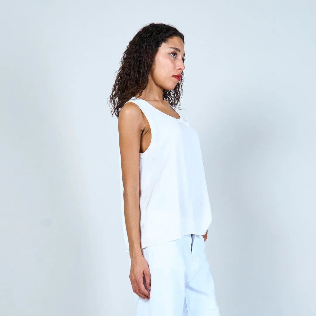 Flowing satin sleeveless top wholesale