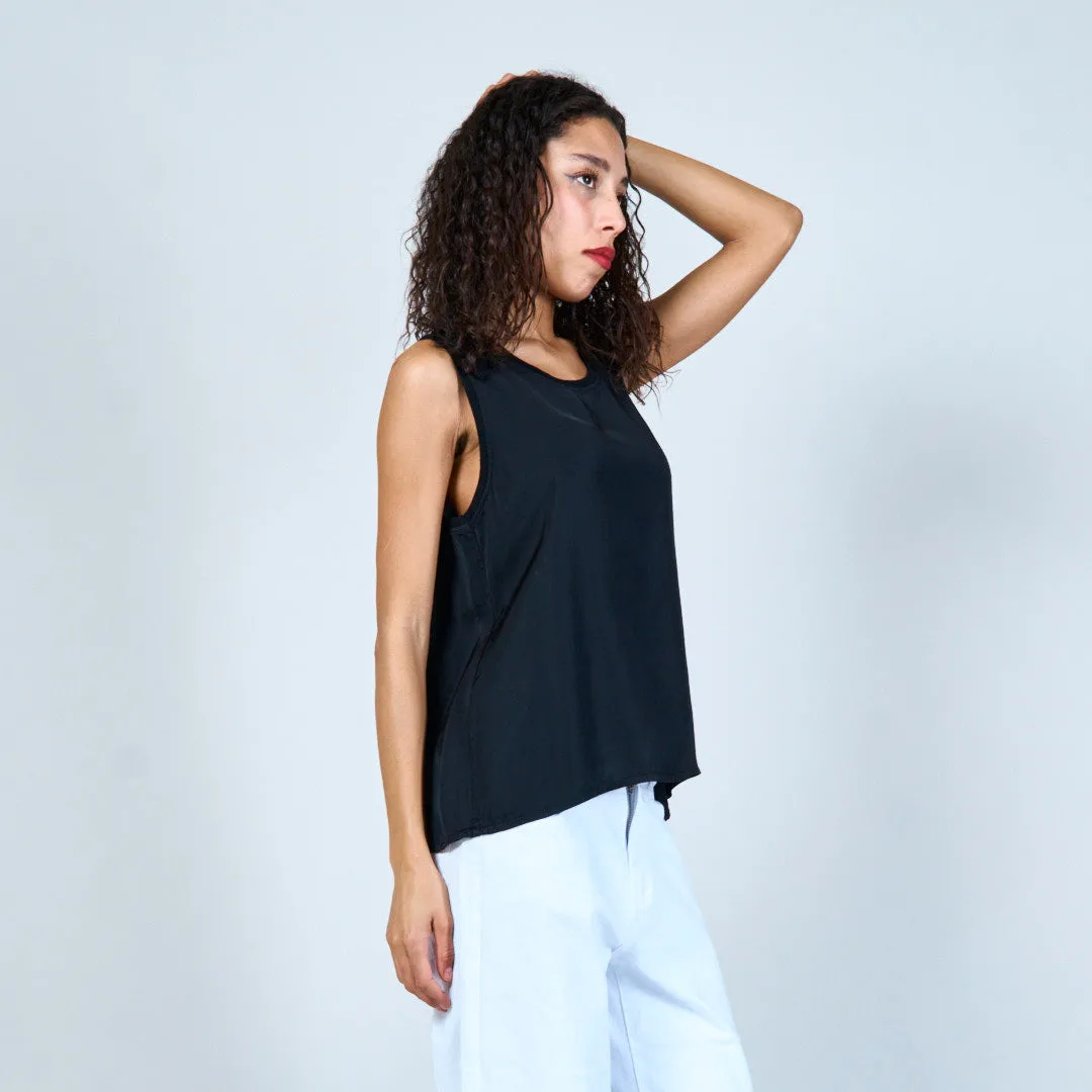 Flowing satin sleeveless top wholesale